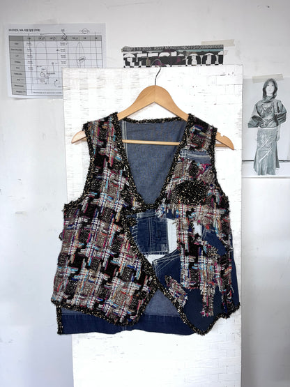 Patchwork collage vest