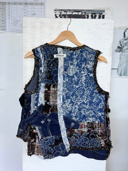 Patchwork collage vest