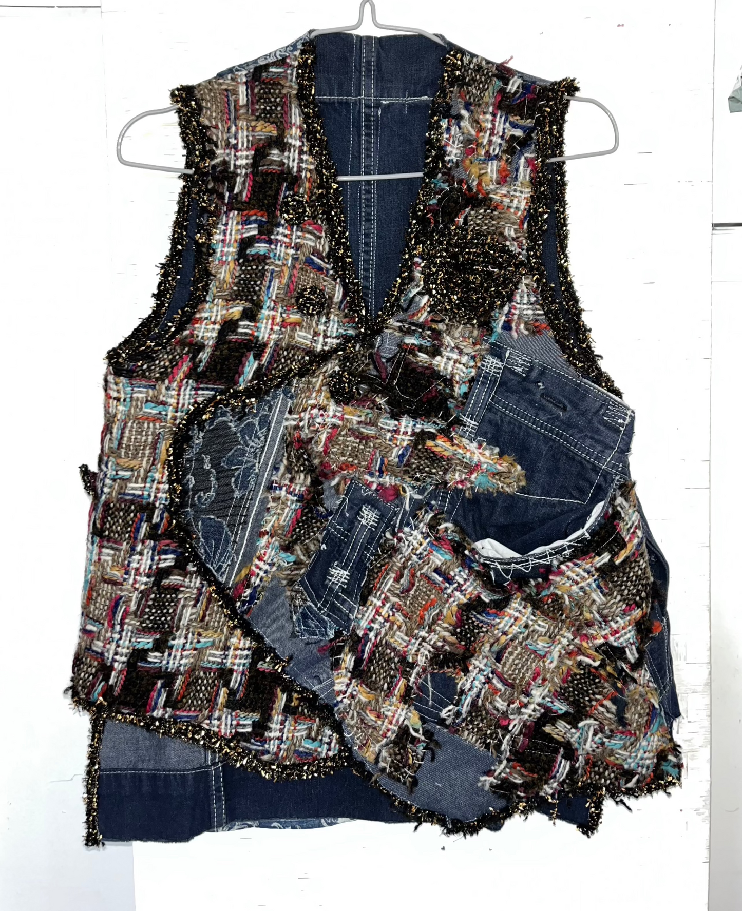 Patchwork collage vest