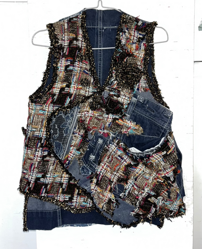 Patchwork collage vest