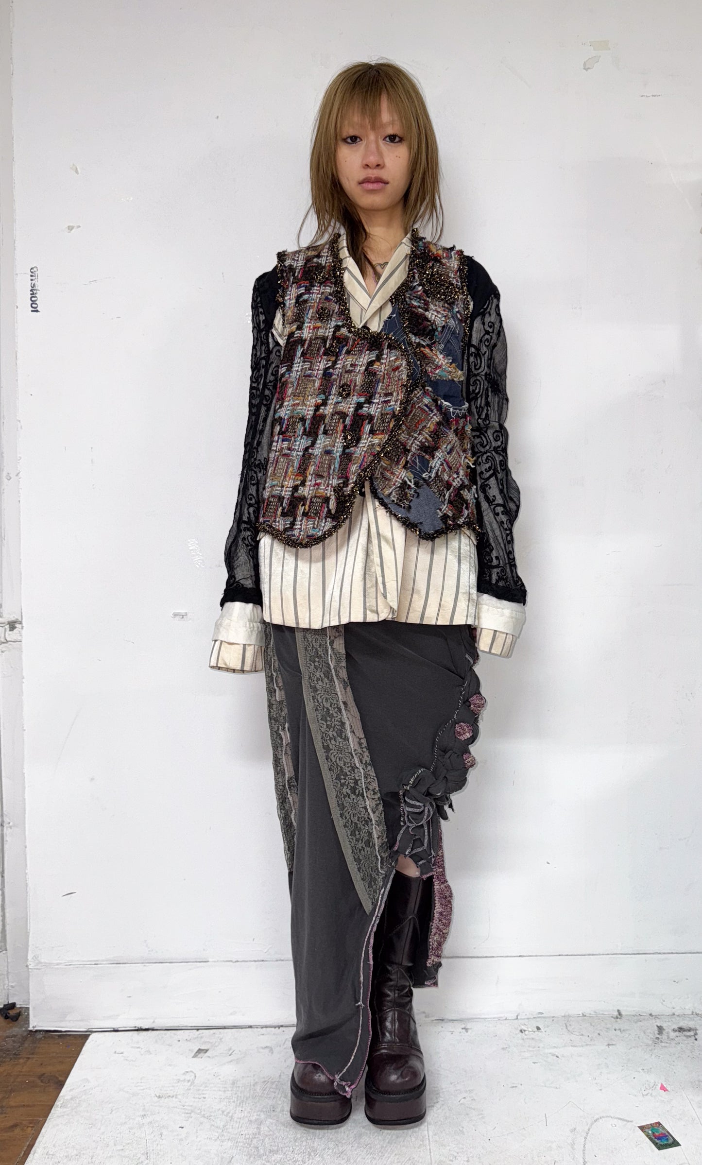 Patchwork collage vest