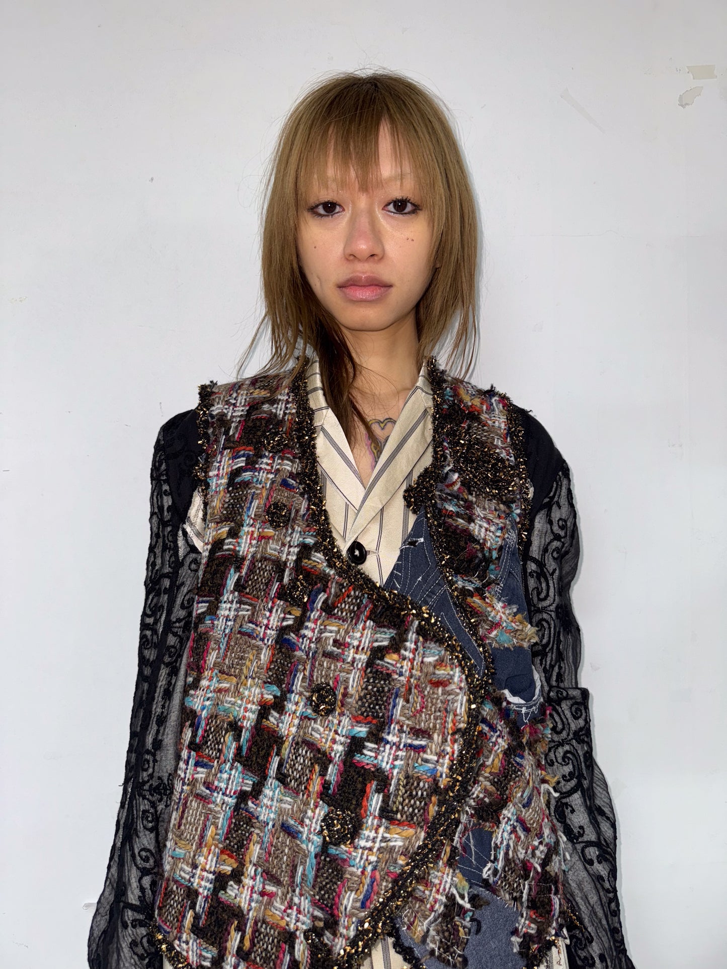 Patchwork collage vest