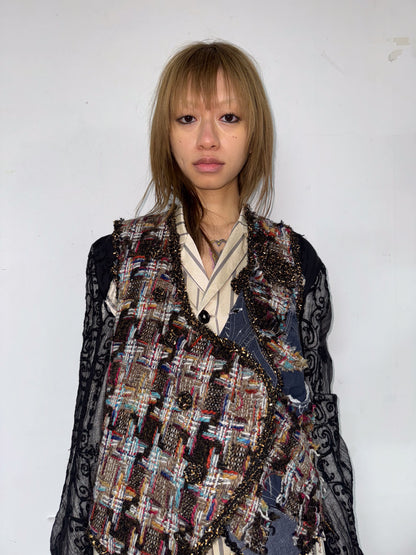 Patchwork collage vest