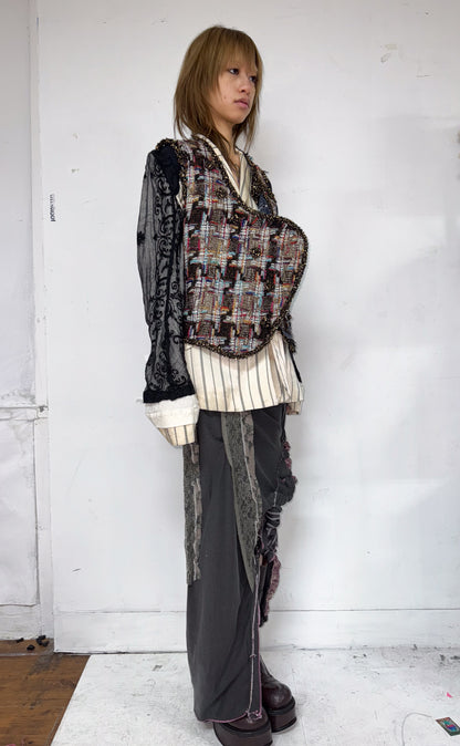 Patchwork collage vest