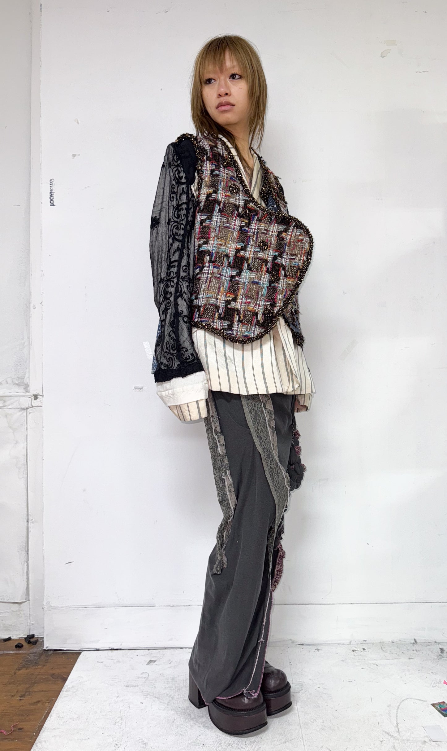 Patchwork collage vest