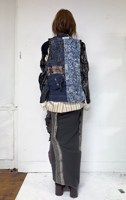Patchwork collage vest