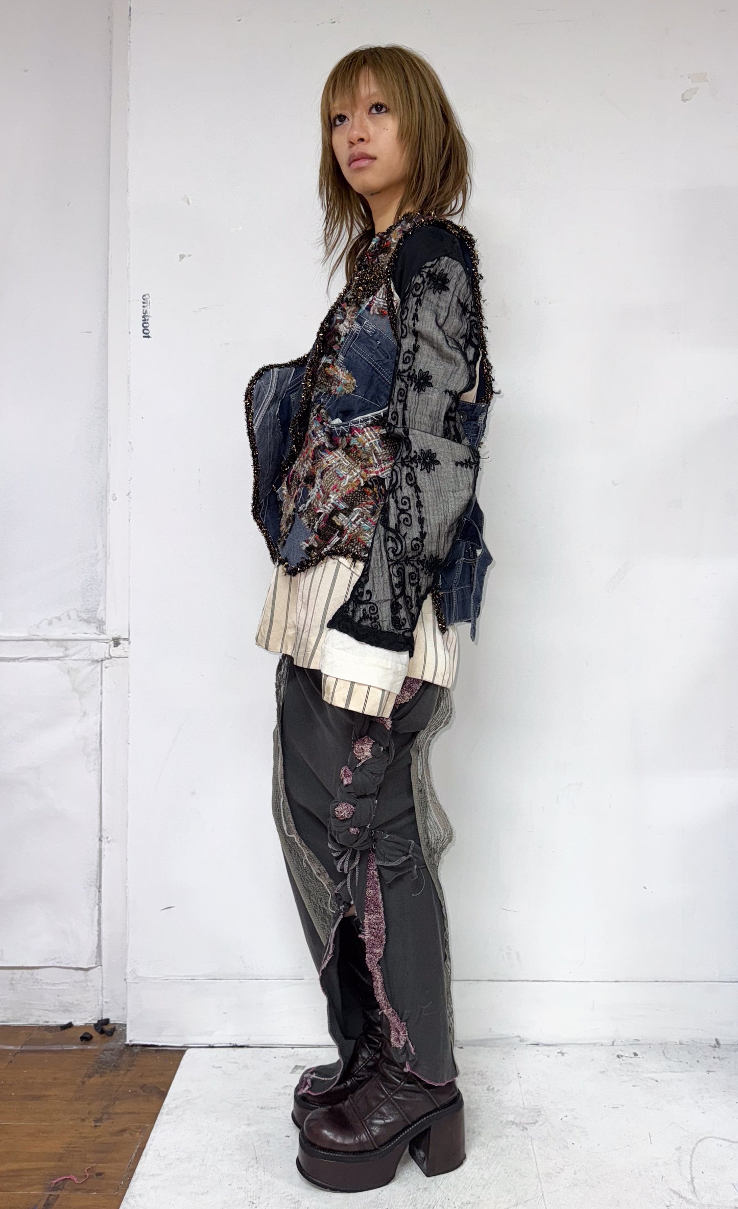 Patchwork collage vest