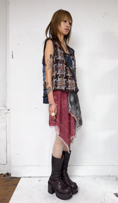 Patchwork collage vest