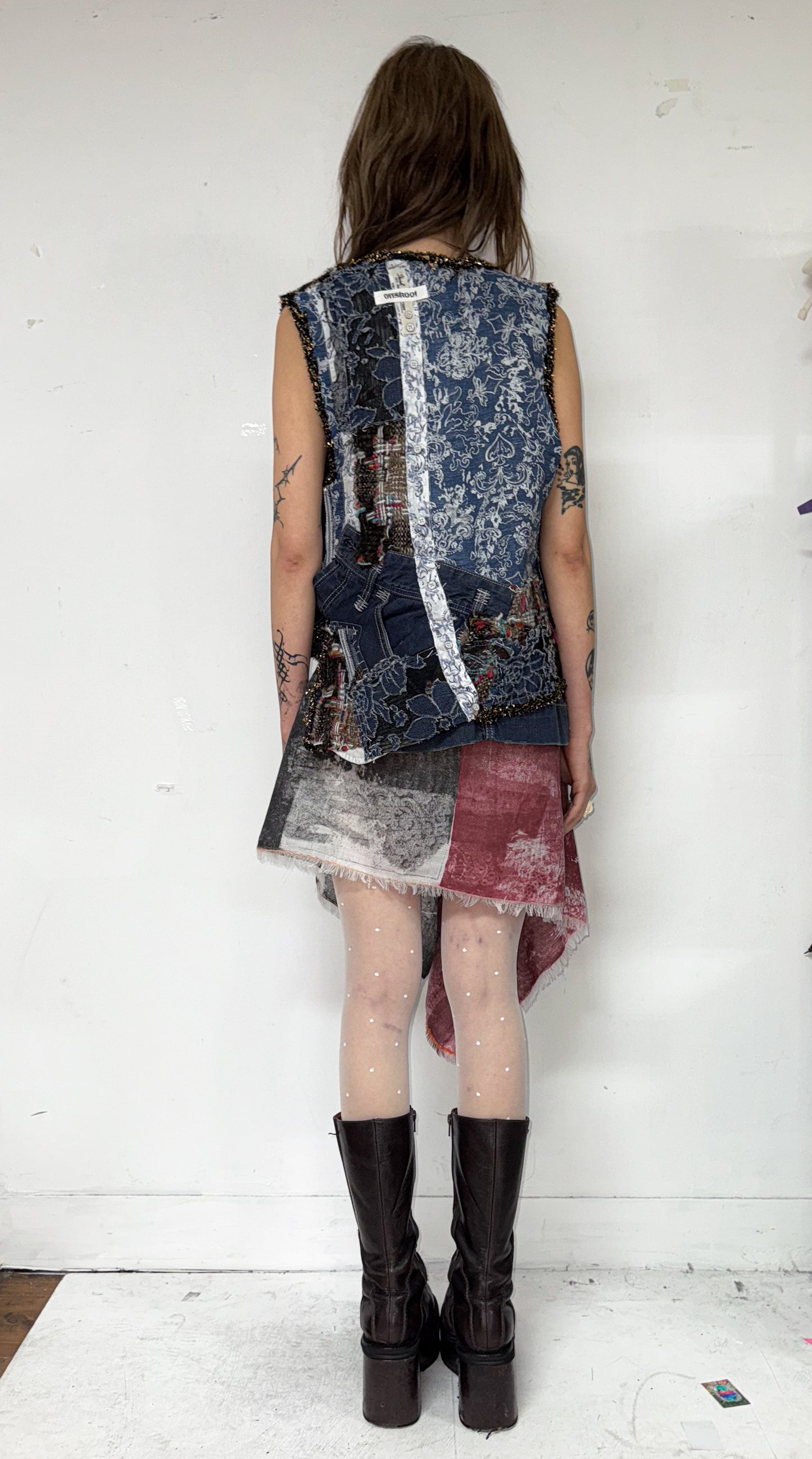 Patchwork collage vest